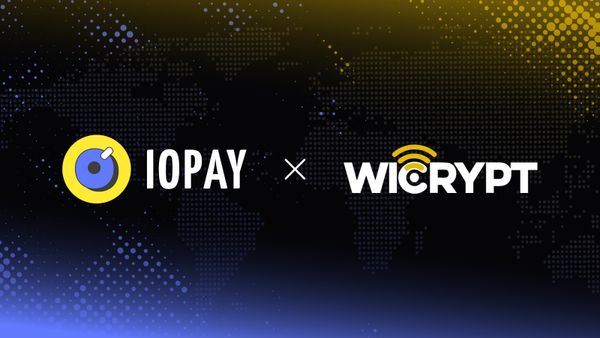 ioPay x Wicrypt Partnership banner